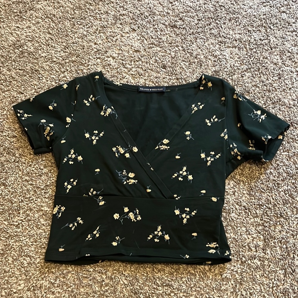 Brandy Melville short sleeve crop shirt